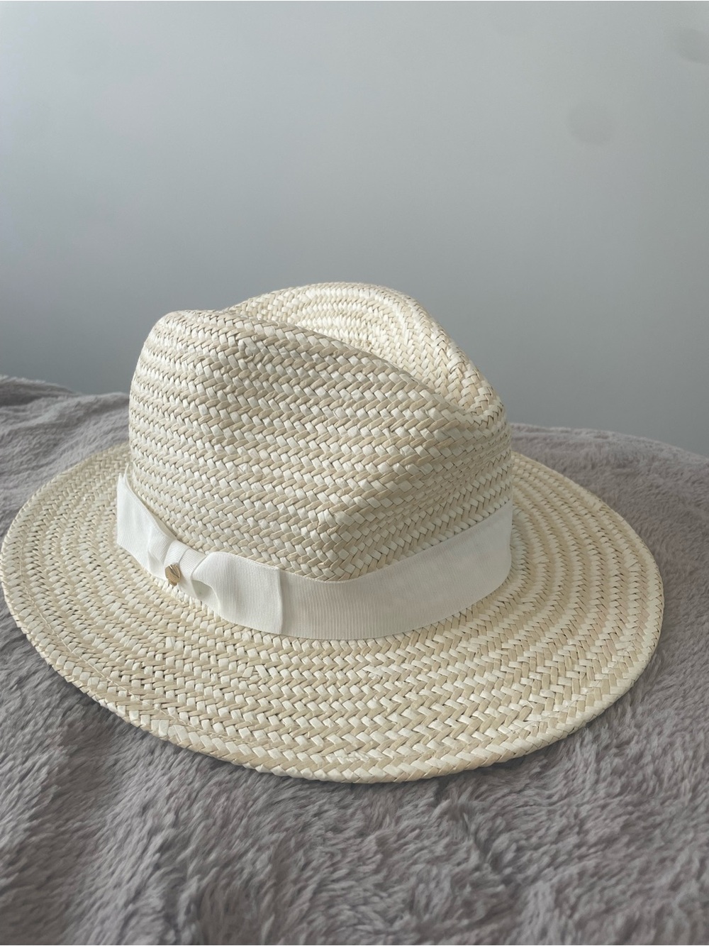 kate spade Ivory Woven Fedora Hat